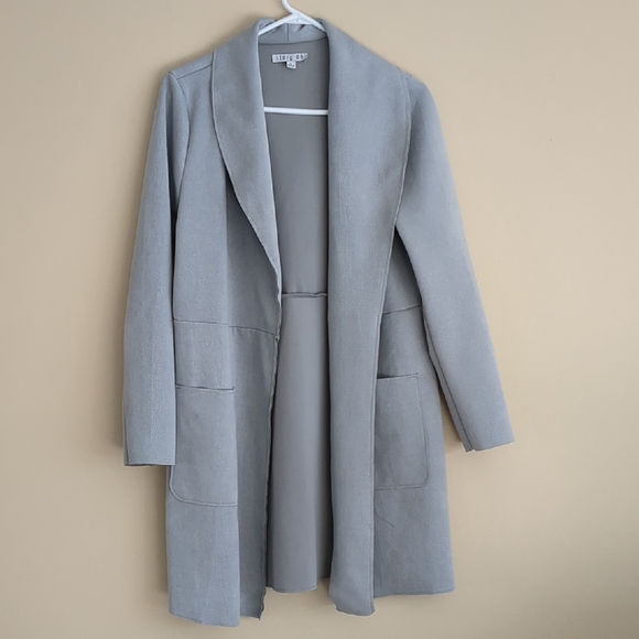 story on Jackets & Blazers - Large Story On Open Front Structured Jacket Square Front Pockets